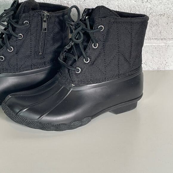 Sperry® woman's Saltwater Seacycled™ Duck Boots black 6. - Picture 4 of 10